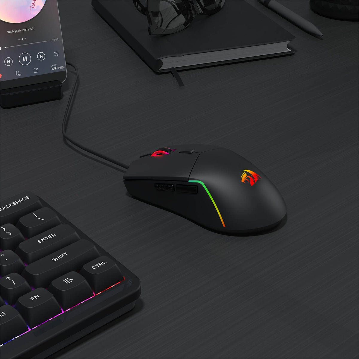 Redragon M730 Naga RGB Wired Gaming Mouse (Black)