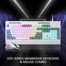 Redragon S151W Gaming Essentials Wired Keyboard & Mouse Bundle (White)