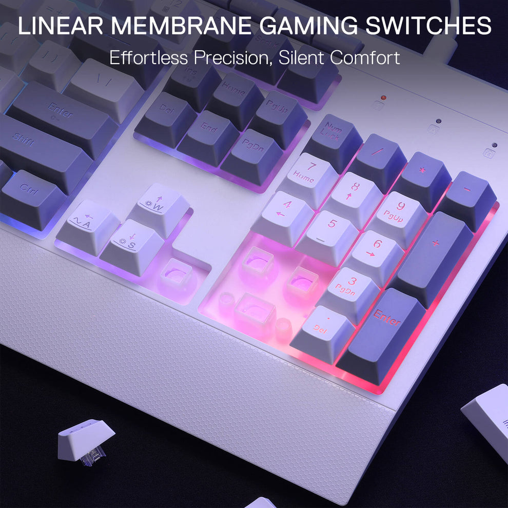 Redragon S151W Gaming Essentials Wired Keyboard & Mouse Bundle (White)