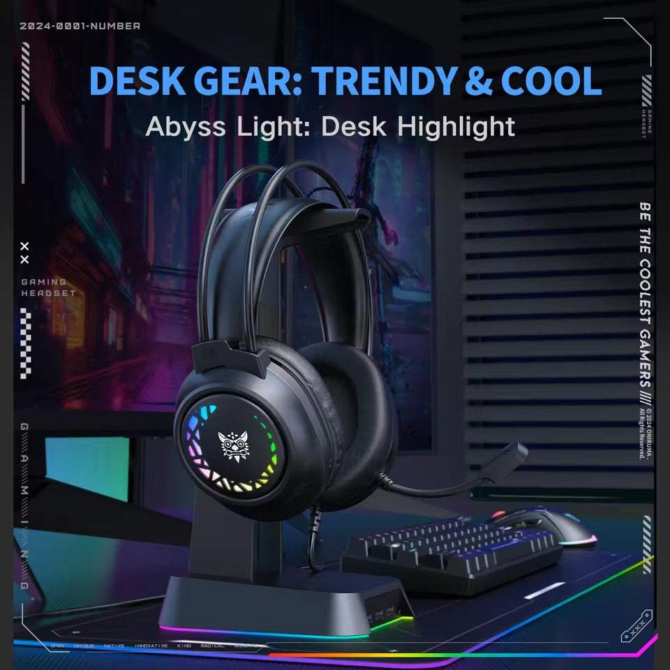 Onikuma X92 RGB Gaming Headphone with Noise-Cancelling Microphone (Black)