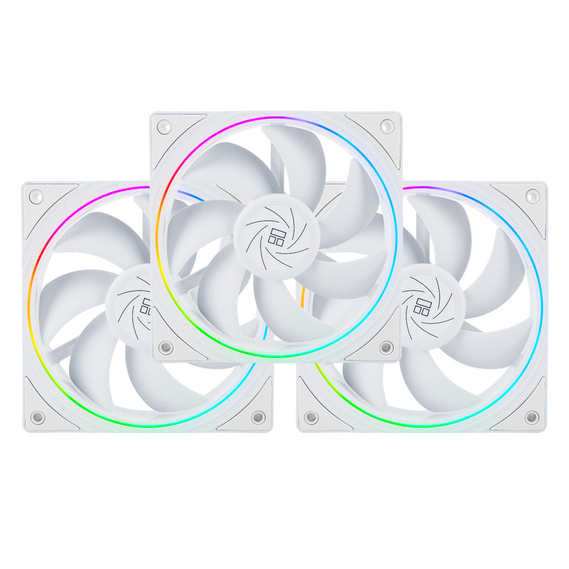 Thermalright TL-S12 120mm PWM ARGB Light Ring Case Fan (Black, White) (3-Pack)