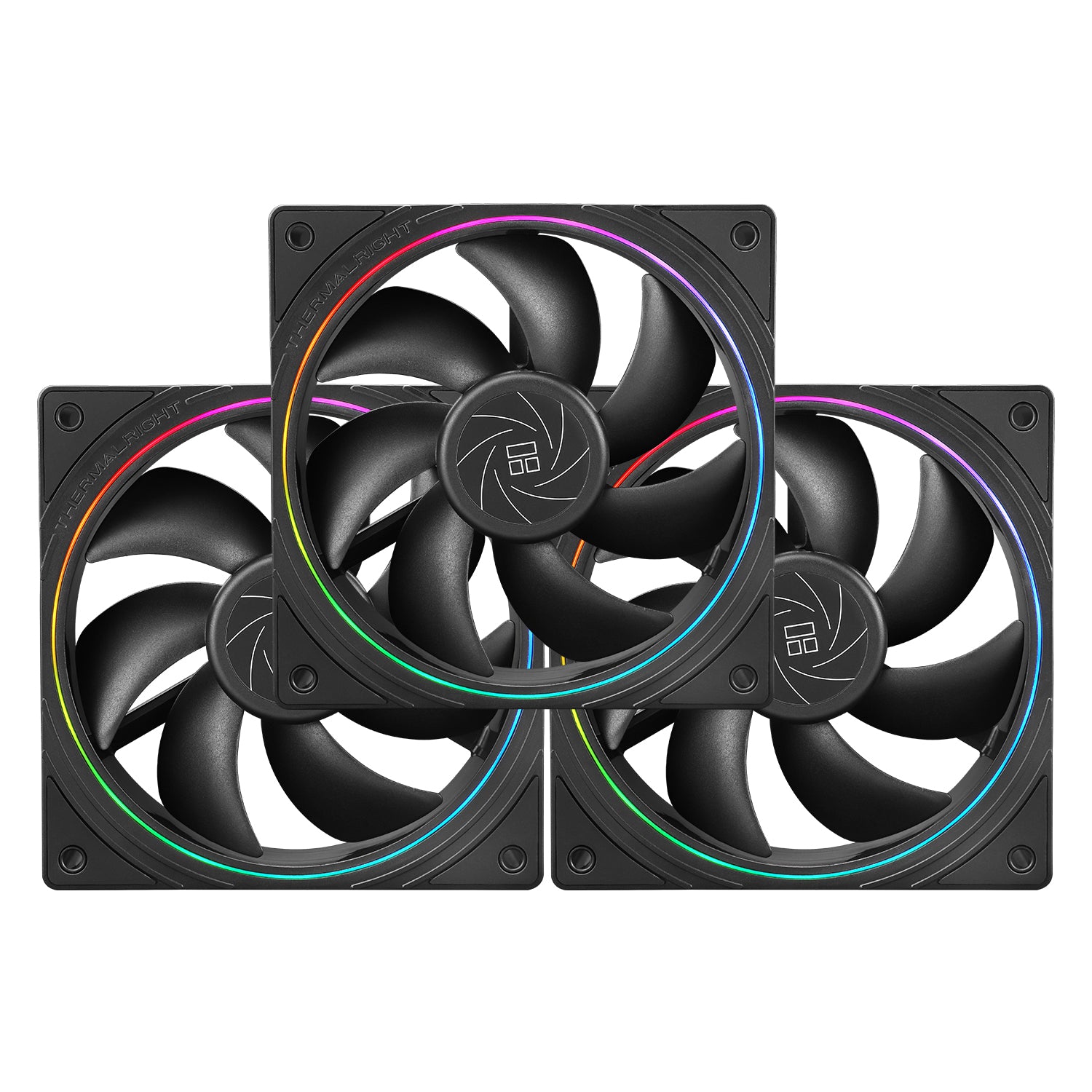 Thermalright TL-S12 120mm PWM ARGB Light Ring Case Fan (Black, White) (3-Pack)