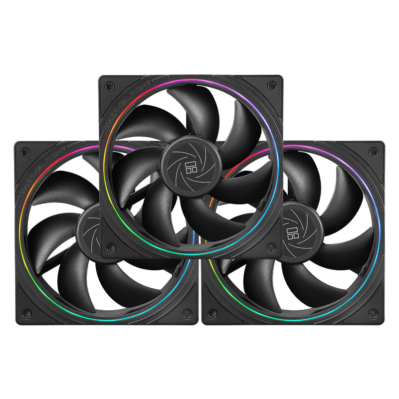 Thermalright TL-S12 120mm PWM ARGB Light Ring Case Fan (Black, White) (3-Pack)