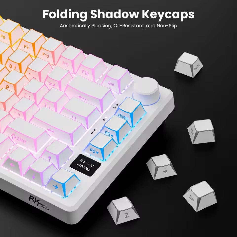 Royal Kludge RK-M75 Tri-Mode RGB 81 Keys Hot-Swappable Mechanical Keyboard Aurora (Creamy Switch)