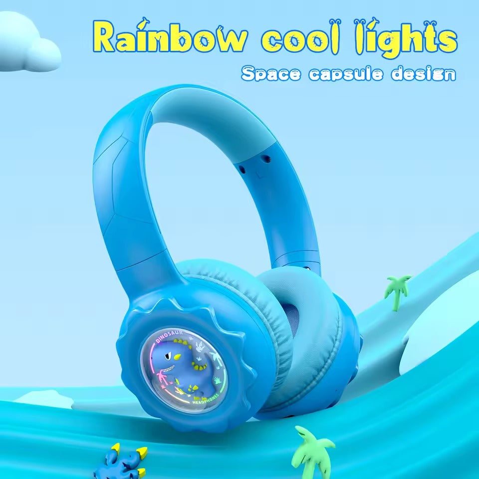 Onikuma B30 Little Dinosaur Ear Wireless Headset with 85dB Kids Ear  Protection (Blue)