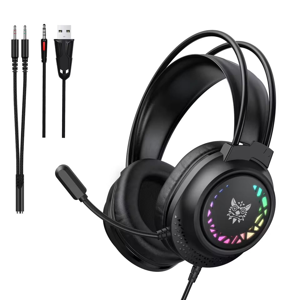 Onikuma X92 RGB Gaming Headphone with Noise-Cancelling Microphone (Black)