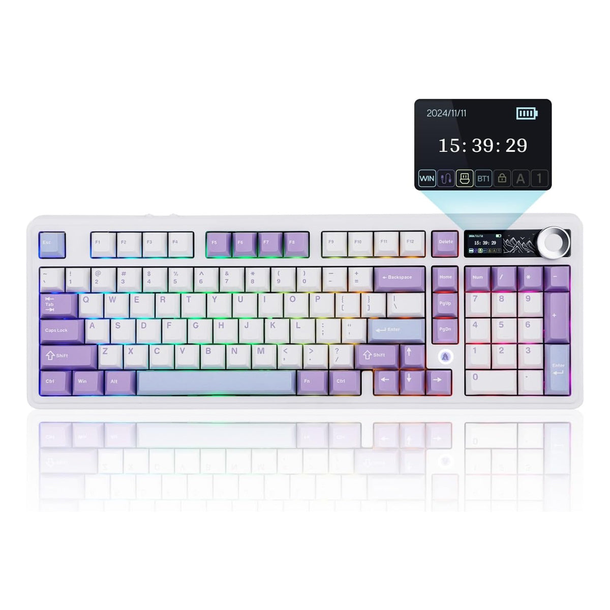 Ajazz AK980 V2 RGB Tri-Mode Mechanical Keyboard with TFT DisplayScreen