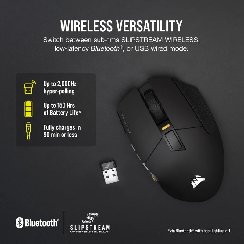 Corsair Scimitar Elite Wireless MMO Gaming Mouse (CS-CH-9314311-AP)