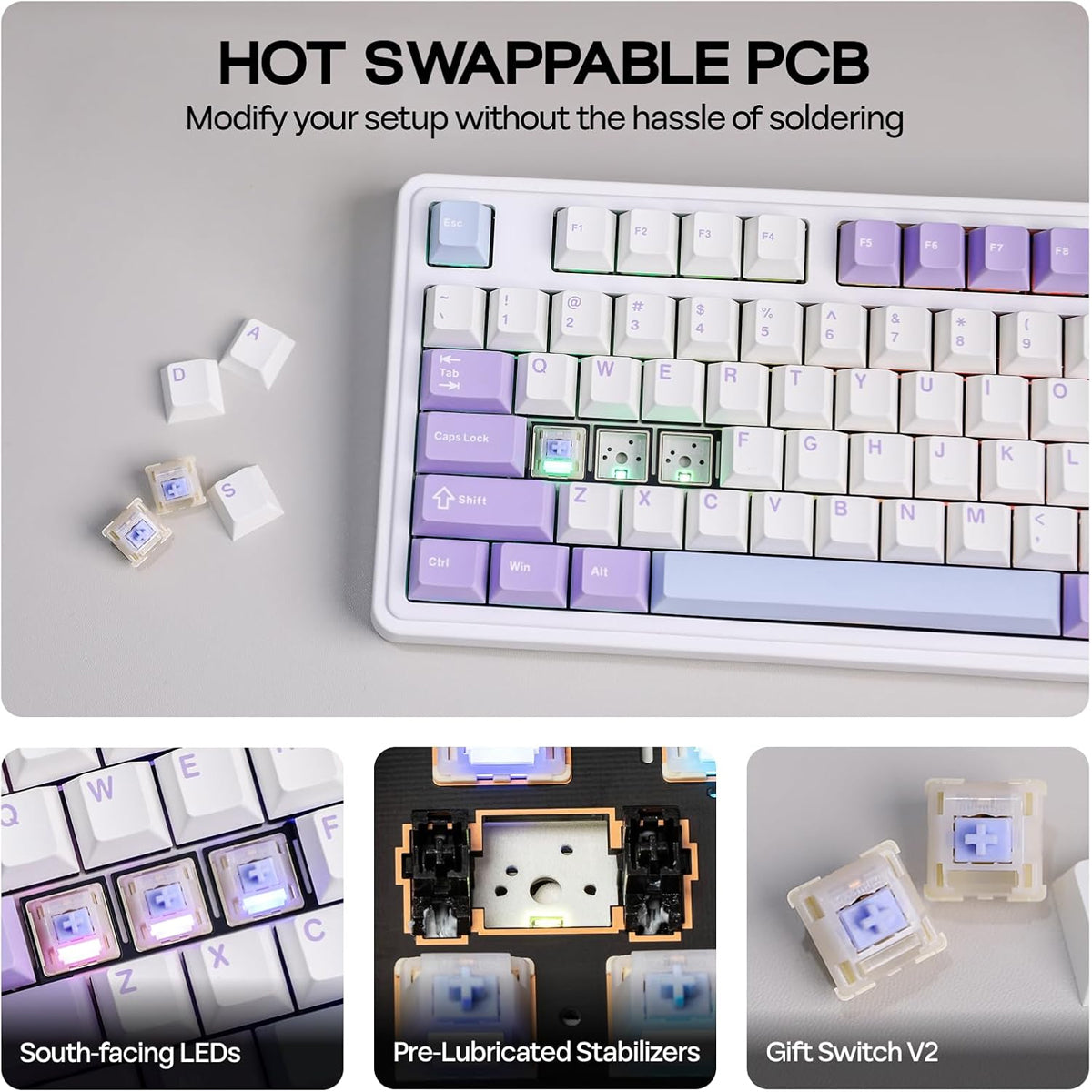 Ajazz AK980 V2 RGB Tri-Mode Mechanical Keyboard with TFT DisplayScreen