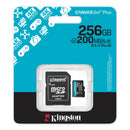 Kingston Canvas Go! Plus C10 UHS-I U3 V30 A2 200MB/s Read microSD Memory Card with SD Adapter