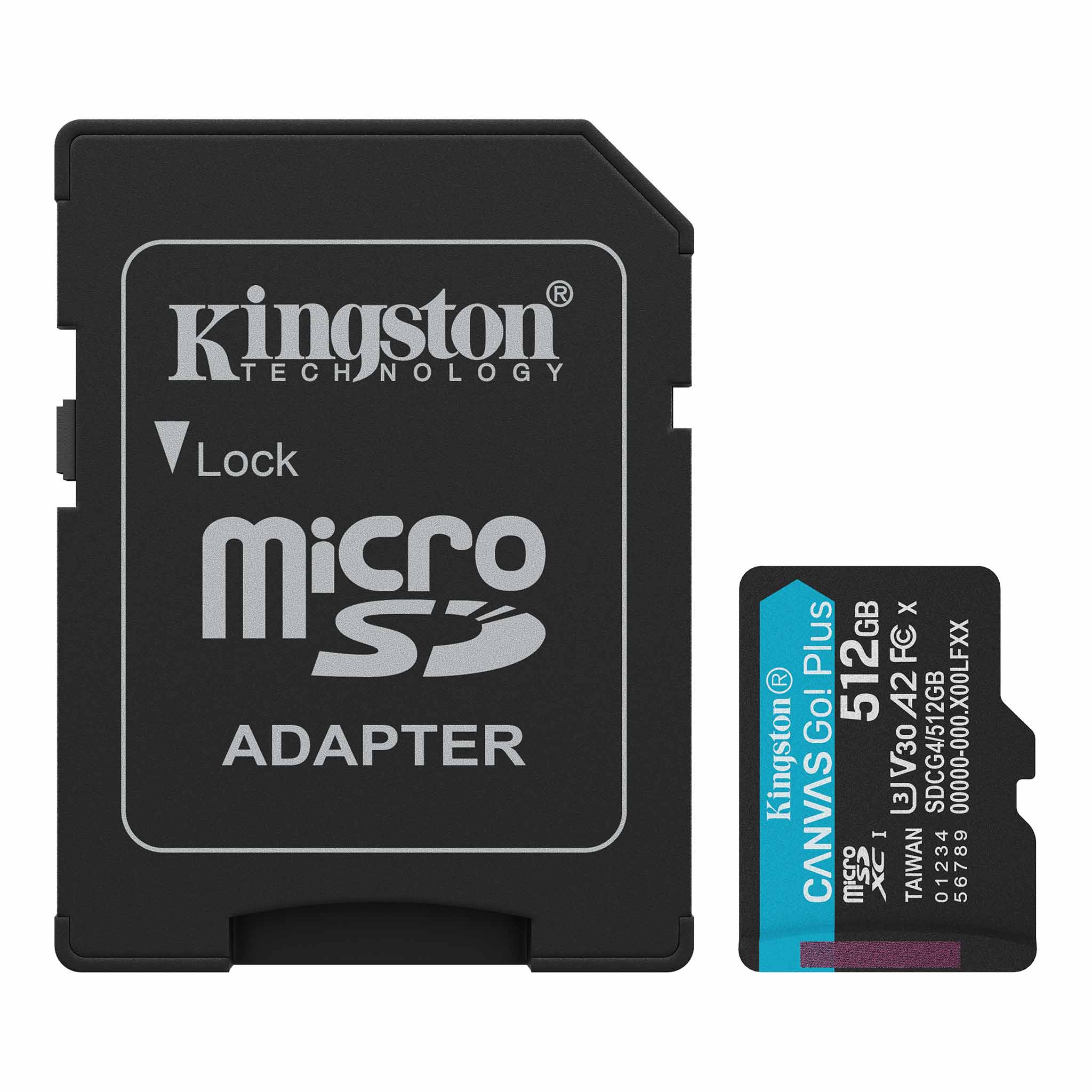 Kingston Canvas Go! Plus C10 UHS-I U3 V30 A2 200MB/s Read microSD Memory Card with SD Adapter