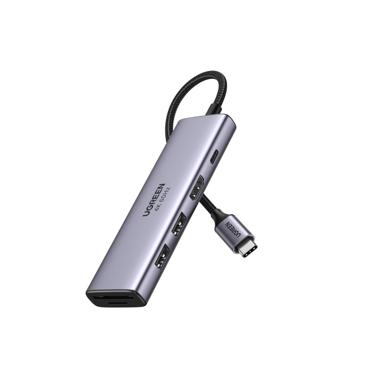 Ugreen USB-C to HDMI + 2xUSB 3.0 A + SD/TF + PD Converter (6-in-1) Multifunction Adapter (Gray)