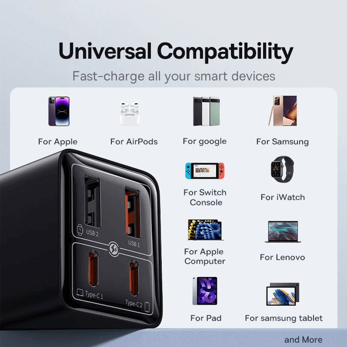 Baseus GaN6 Pro Fast Charger 2C+2U 65W (Cluster Black) (P10162702113-00)