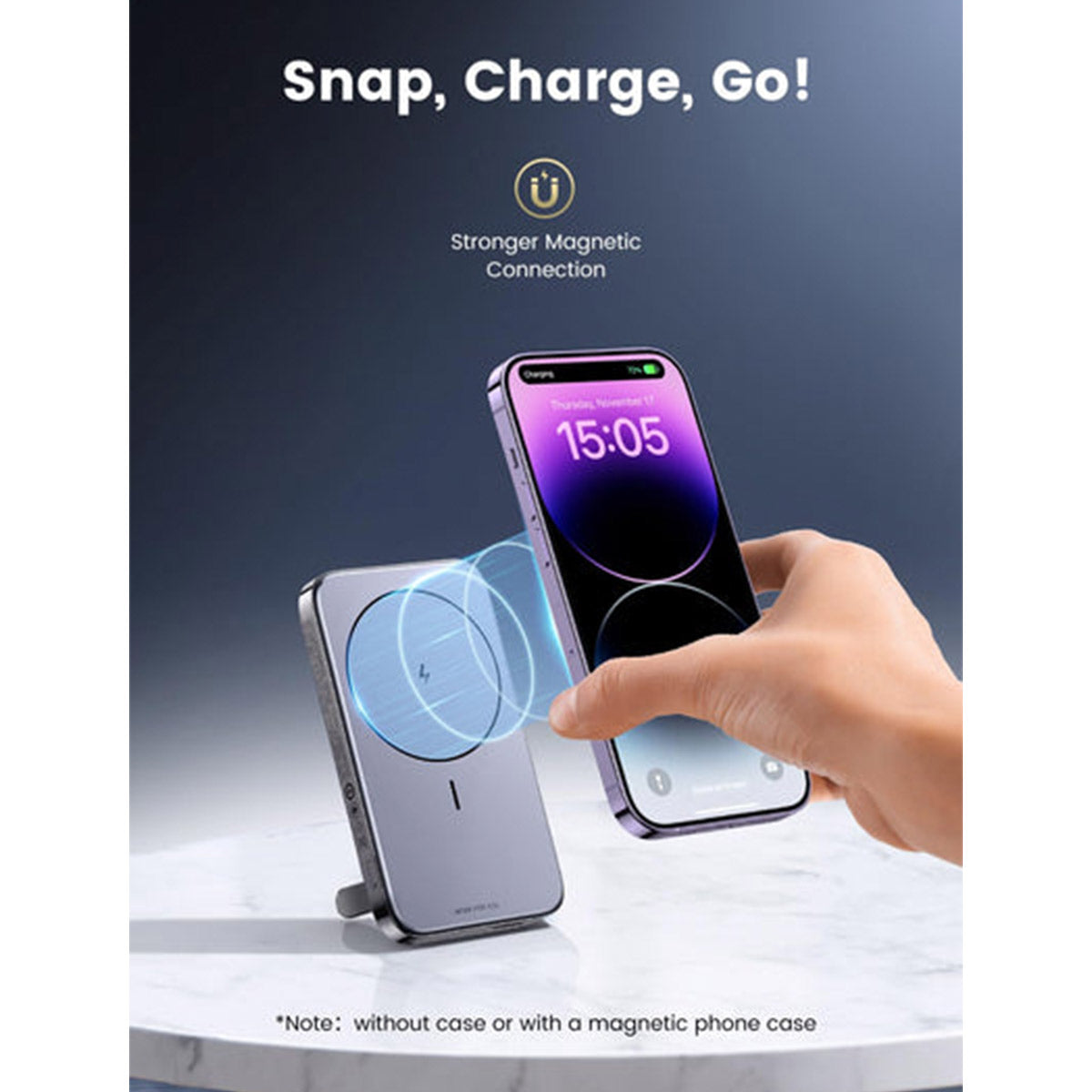 Ugreen 10000MAH Mini Magnetic Wireless 20W Power Bank (Space Grey)