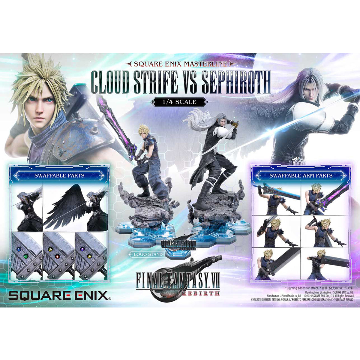 Square Enix Masterline Final Fantasy VII Rebirth 1/4 Scale - Cloud Strife vs. Sephiroth