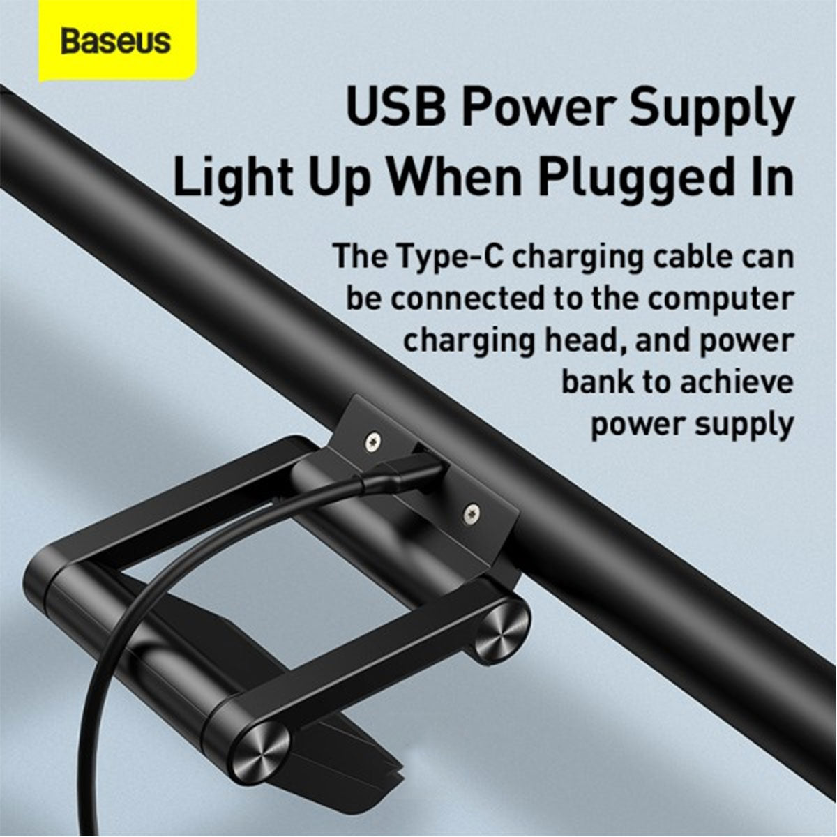 Baseus i-wok Series USB Asymmetric Light Source Screen Hanging Light Fighting Pro (Black)