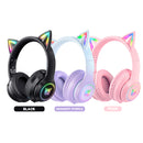 Onikuma B90 RGB Cat Ear Wireless Gaming Headset (Gradient Purple, Pink, Black)