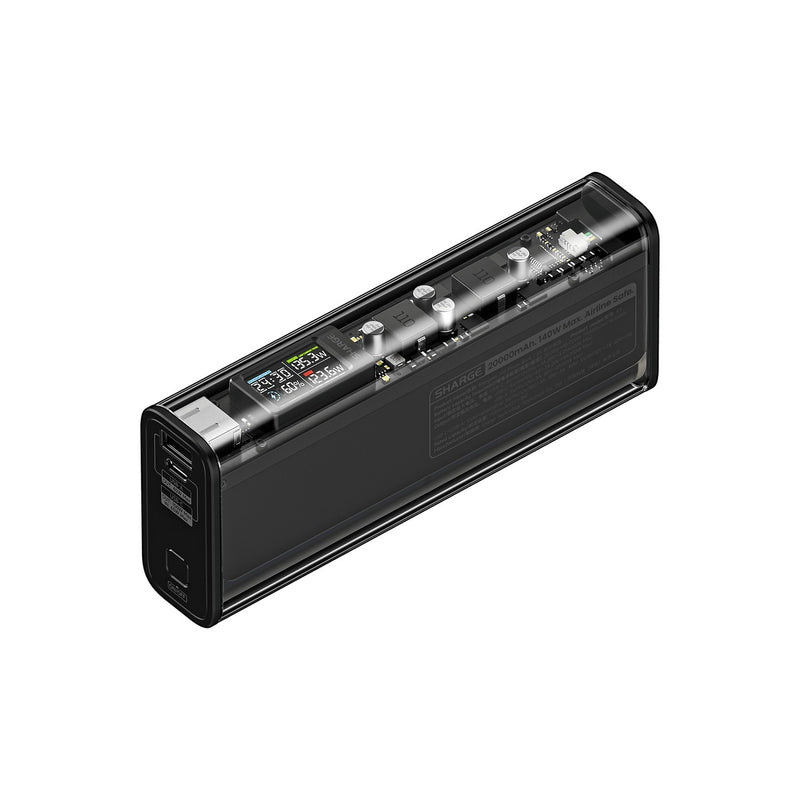 Shargeek 140 Power Bank 20000mAH 140W (Black) (X1i) + Free Sharge Power Bank Travel Case for Shargeek 170/ X1i