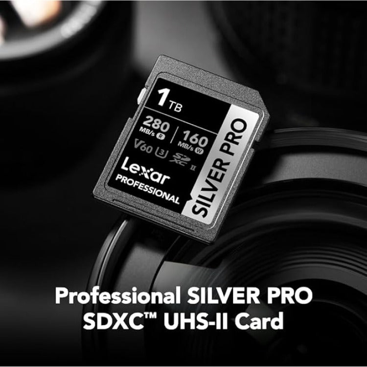 Lexar Professional SILVER PRO SDXC UHS-II C10 U3 V60 280MB/s Read 160MB/s Write SD Card