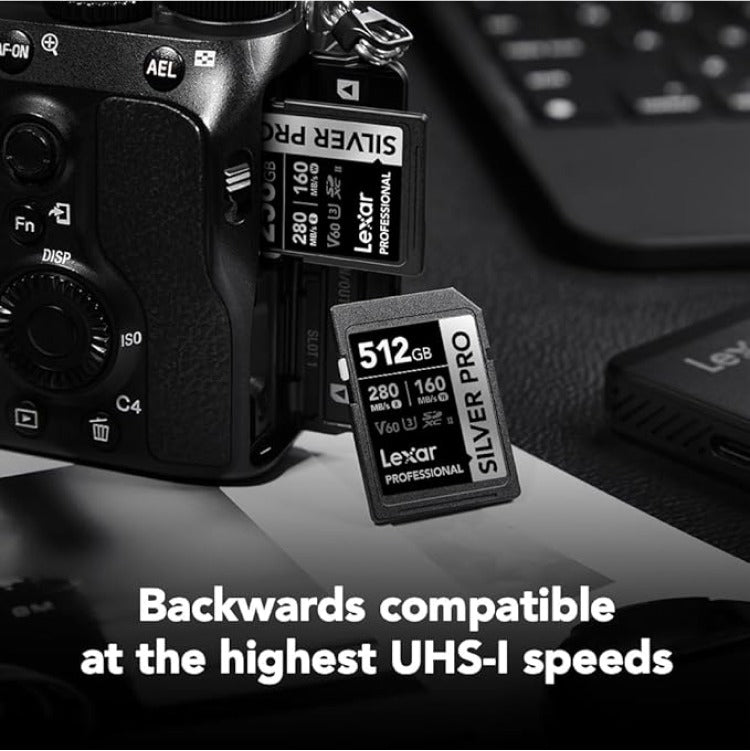 Lexar Professional SILVER PRO SDXC UHS-II C10 U3 V60 280MB/s Read 160MB/s Write SD Card