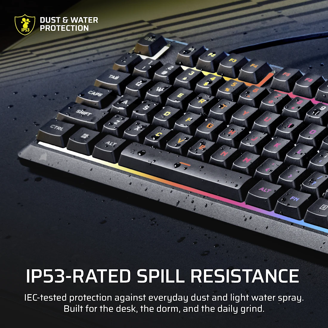 Corsair SKIFF 100 Plus RGB Wired Gaming Keyboard (Black) (CH-9226I65-NA)