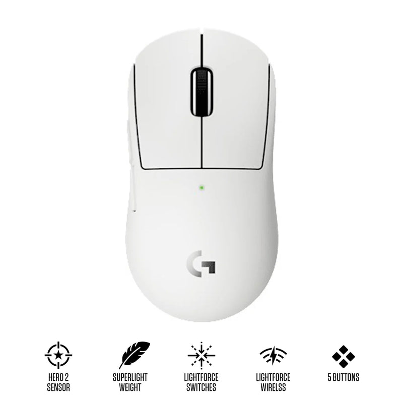 Logitech Pro X Superlight 2c Lightspeed Wireless Gaming Mouse (White) (910-007540)