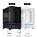Asus Prime AP202 Air Floating mATX Curved Glass Panel Panoramic PC Case (Black, White)