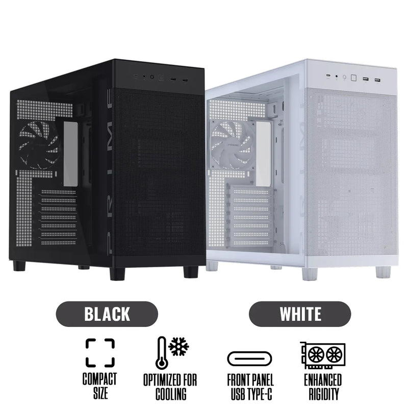 Asus Prime AP303 Tempered Glass Panel ATX PC Case | DataBlitz