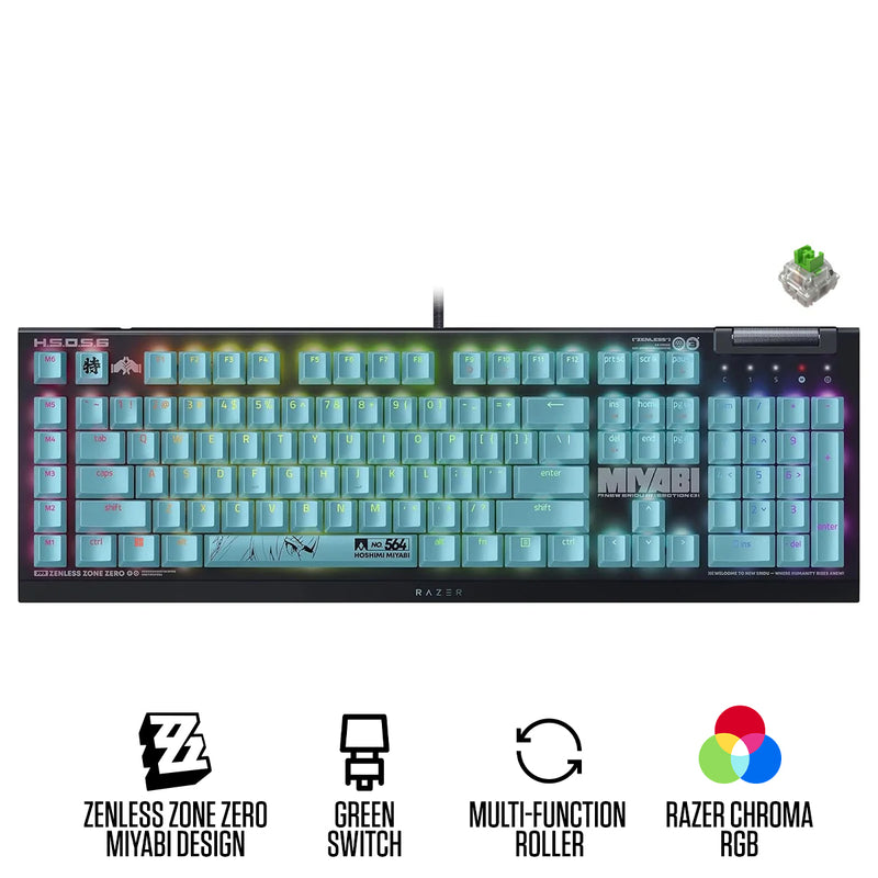 Razer BlackWidow V4 X Mechanical Gaming Keyboard with Razer Chroma RGB (Green Switch) (Zenless Zone Zero Edition)