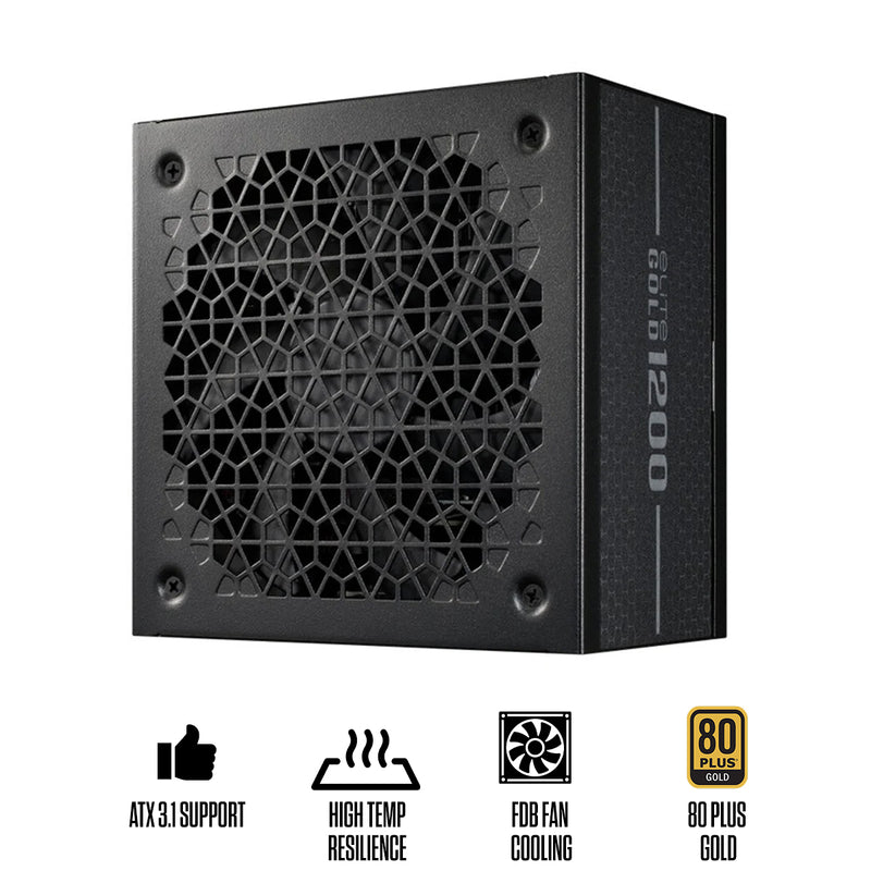 Cooler Master Elite Gold 1200 80+ Gold ATX 3.1 & PCIe Gen 5.1 Fully Modular Power Supply (MPW-C001-AFAG-BUS)
