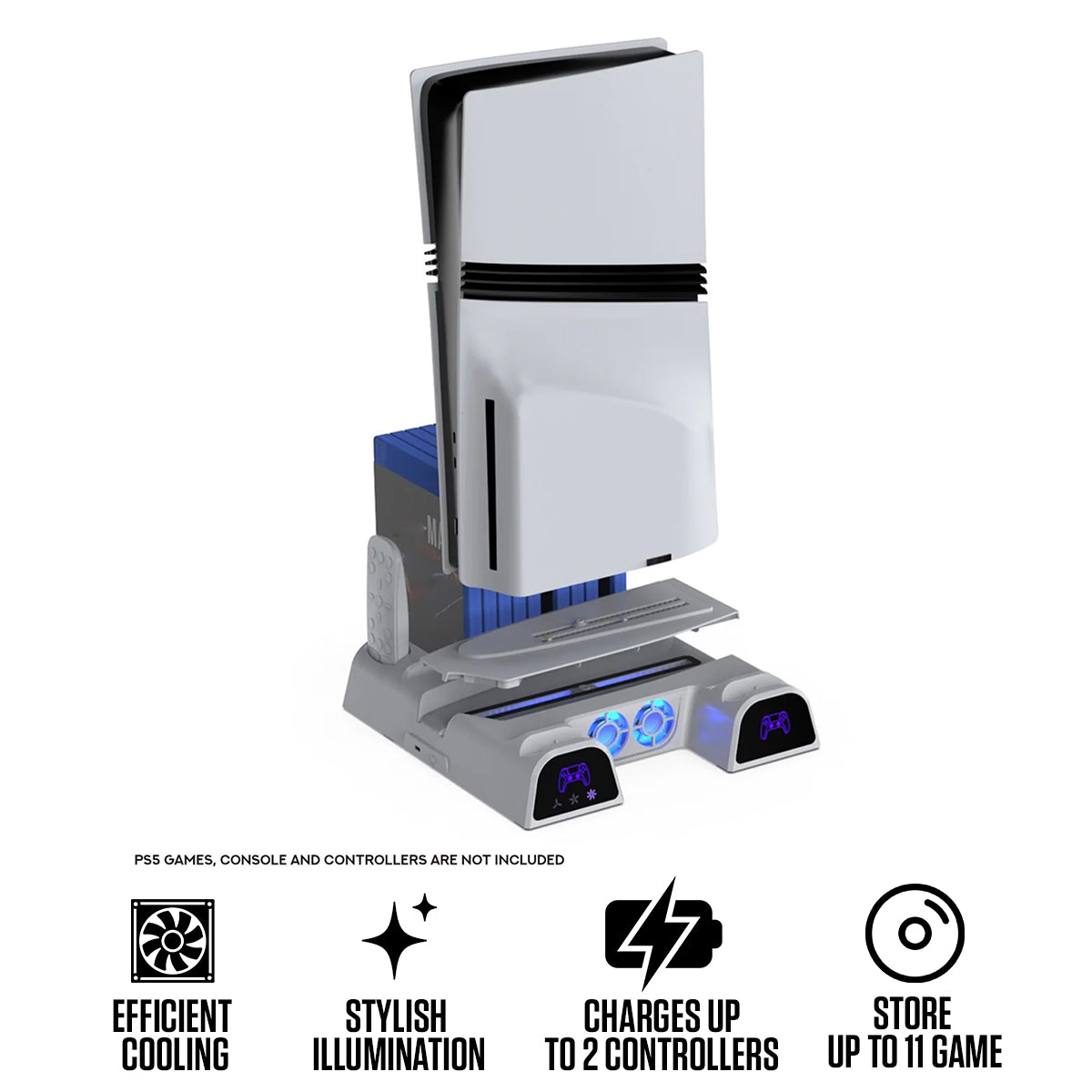 Dobe Multifunctional Cooling Charging Dock for PS5 / PS5 Slim / PS5 Pro (White) TP5-3532D