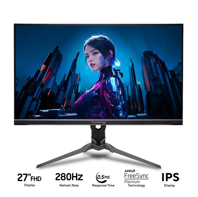 Acer Predator XB273 Z3BMIIPRX 27" FHD (1920x1080) 280Hz 0.5ms IPS Gaming Monitor with Tilt, Height, Swivel & Pivot Adjustment