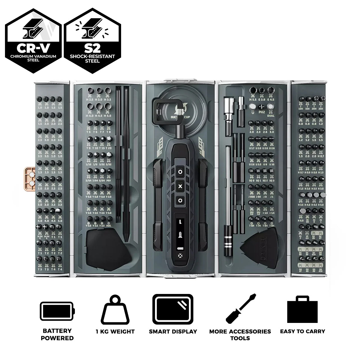 Jakemy 180-in-1 Digital Container Electric Screwdriver Set (JM-8193)