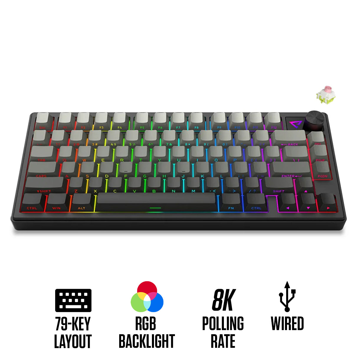 E-Yooso HZ-79 RGB 79-Keys Wired Magnetic Axis Keyboard Gradient Grey