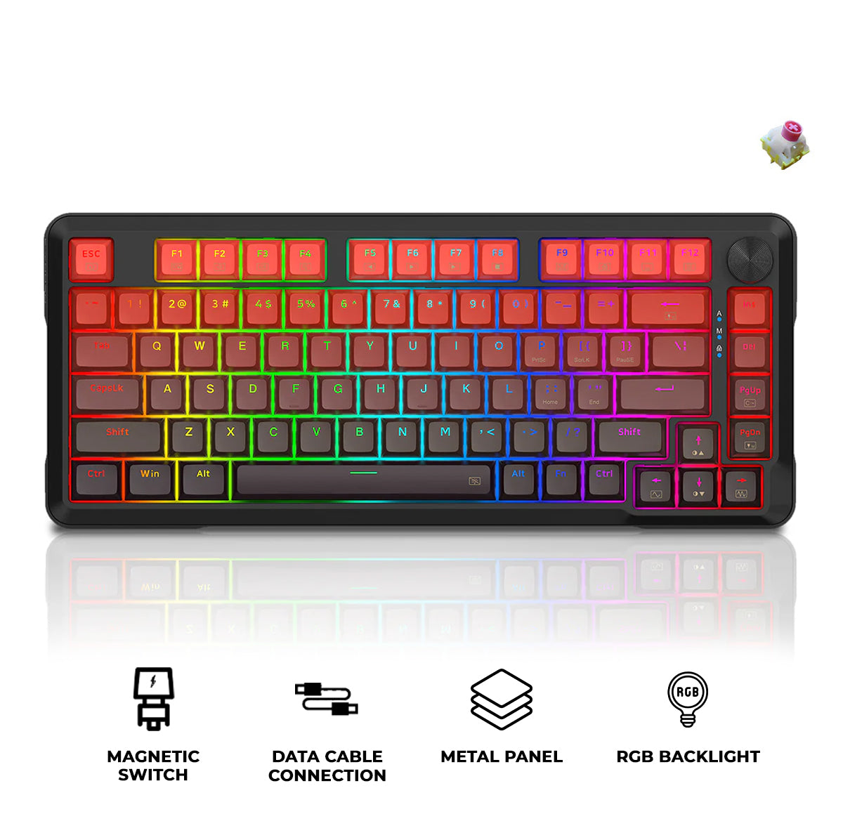 E-Yooso HZ-82 RGB 82-Keys Wired Mechanical Keyboard Gradient Red (Ultra Magnetic Switch)