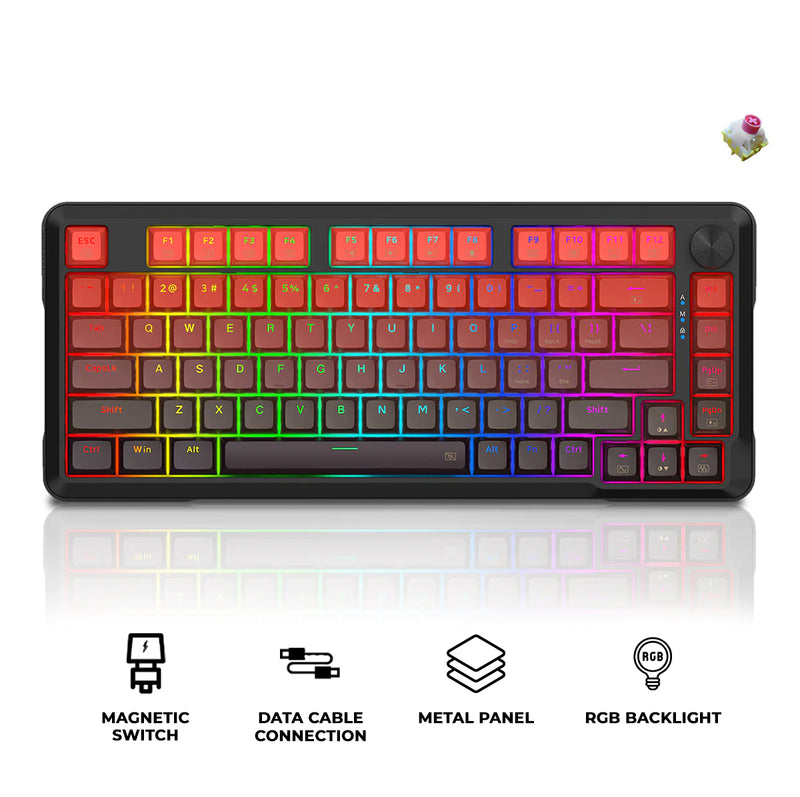 E-Yooso HZ-82 RGB 82-Keys Wired Mechanical Keyboard Gradient Red (Ultra Magnetic Switch)