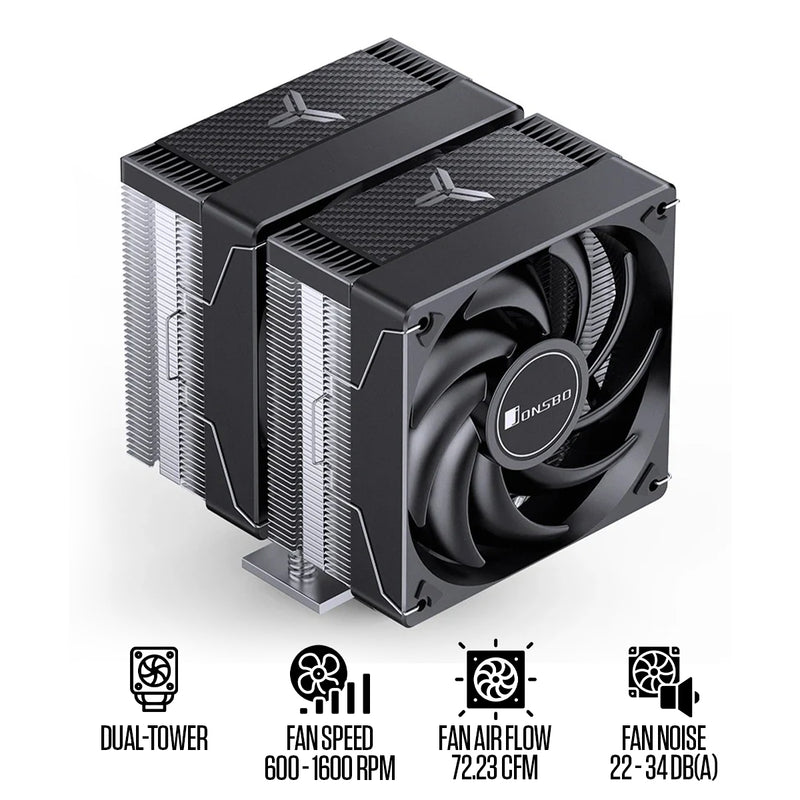 Jonsbo CR-3000E 120MM Dual-Fan / Dual-Tower CPU Cooler (Black)