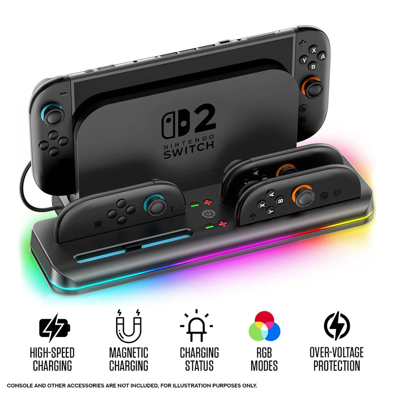 Nintendo Switch 2 Controller Charging Dock with Switch 2 TV Dock Storage (Black) (VG-SW205B)