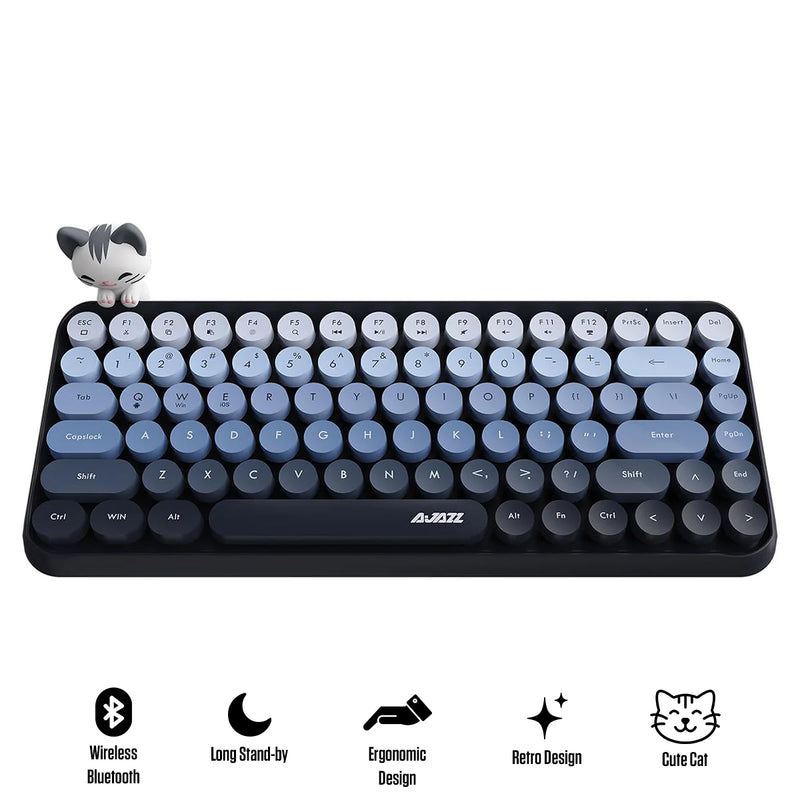 Ajazz 308I 84-Keys Bluetooth Wireless Membrane Keyboard (Mist Blue)