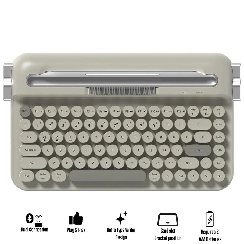 Ajazz AF84 Dual-Mode 84-Keys Membrane Keyboard (White/Grey)