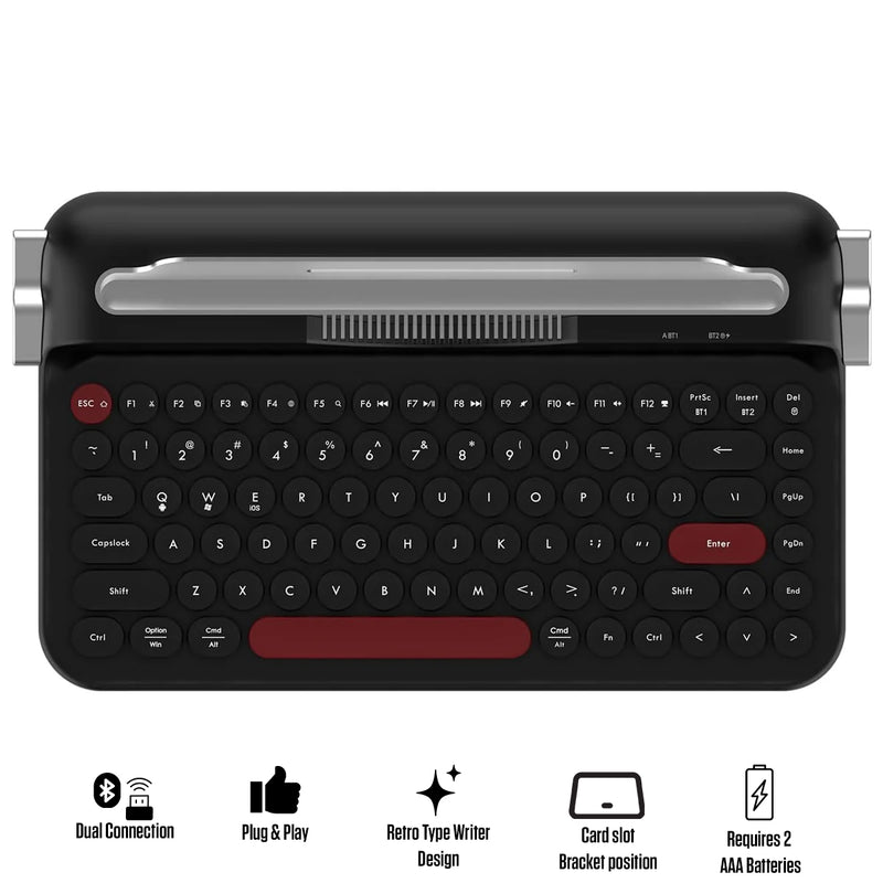 Ajazz AF84 Dual-Mode 84-Keys Membrane Keyboard (Black/Red)