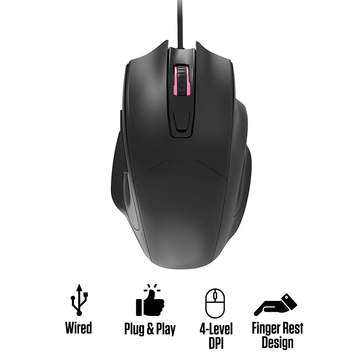 Nacodex x Ajazz NJ05 Wired Connection Low-Latency Mouse (Black)