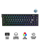 Ajazz AK680 V2 RGB Wired 68-Keys Aluminum Case Hot-Swappable Mechanical Keyboard (Black) (Ice Island Switch)