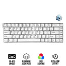 Ajazz AK680 V2 RGB Wired 68-Keys Aluminum Case Hot-Swappable Mechanical Keyboard (White) (Ice Island Switch)