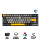 Ajazz AK680 V2 RGB Wired 68-Keys Aluminum Case Hot-Swappable Mechanical Keyboard (Black/Grey/Yellow) (Ice Island Switch)