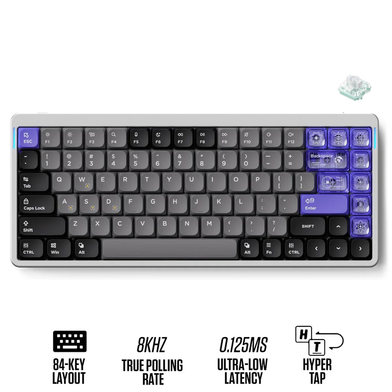 NuPhy Air75 HE Low-Profile Magnetic Jade Switch 84-Key Wired Gaming Keyboard (Space Silver)