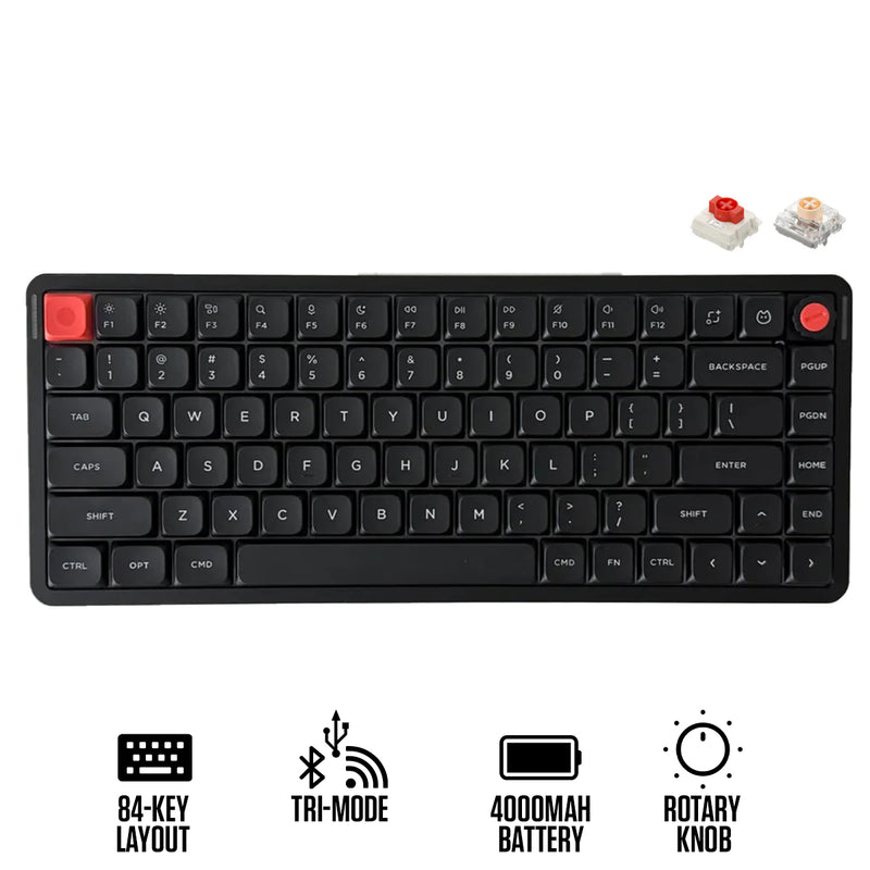 NuPhy Air75 V3 RGB Hot-Swappable 84-Key Wireless Mechanical Keyboard (Nebula Dark) (Blush Nano Switch, Red Nano Switch)