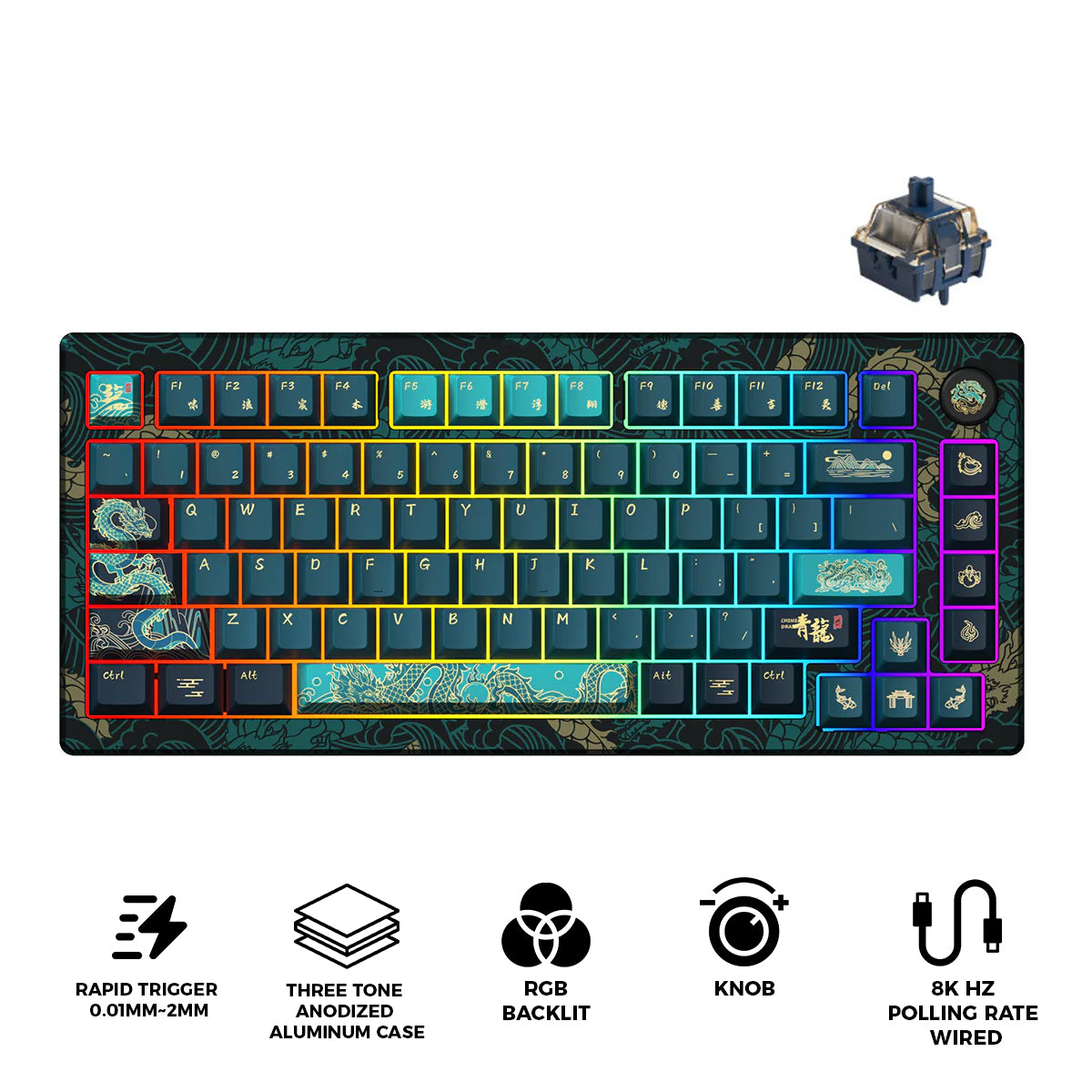 Akko MOD 007S V3 HE Year of Dragon Wired RGB Mechanical Keyboard (V2 Akko Astrolink Magnetic Switch)