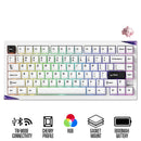 Akko Mineral 01 VIA Black on White Aluminum Curved Design Case Multi-Mode RGB Hot-Swappable Mechanical Keyboard (Akko Stellar Rose Switch)