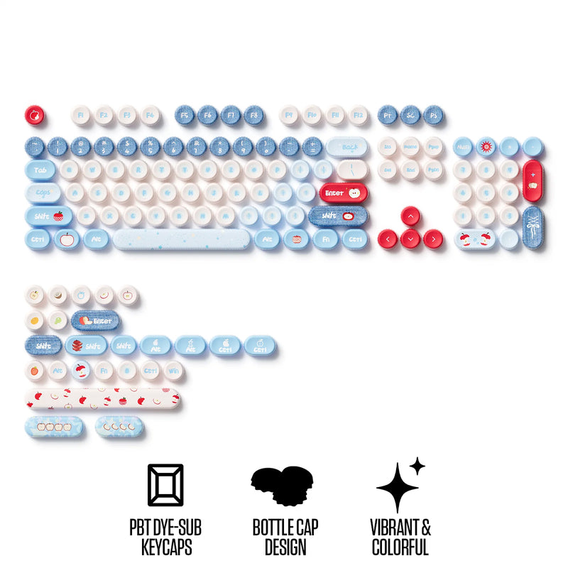 Akko Apple Wave BottleCap Keycap Set BottleCap Profile 131 Keys